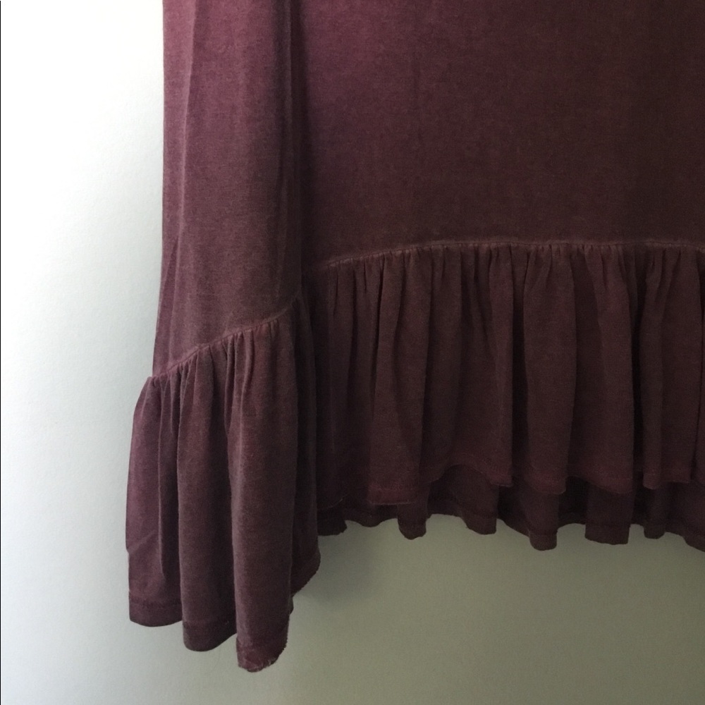 Dark Pink Ruffled Tee - Picture 2 of 4